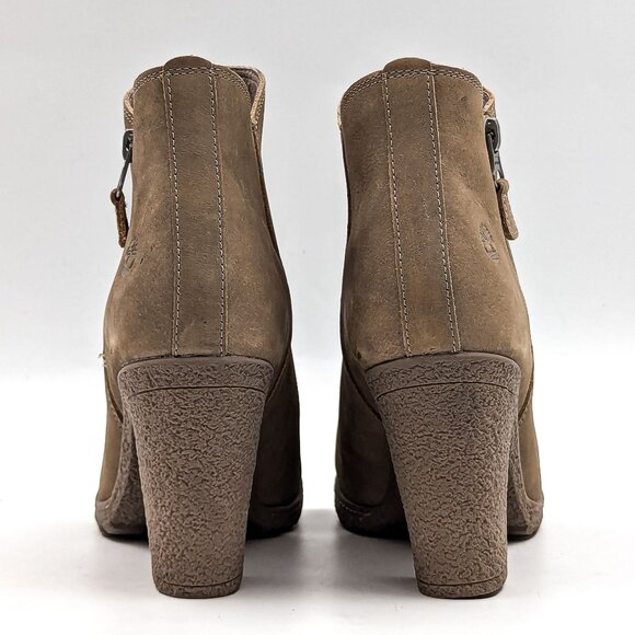 Timberland Women Tillson Lug Sole Light Taupe Nubuck Ankle Boots size 8.5 - Picture 4 of 12